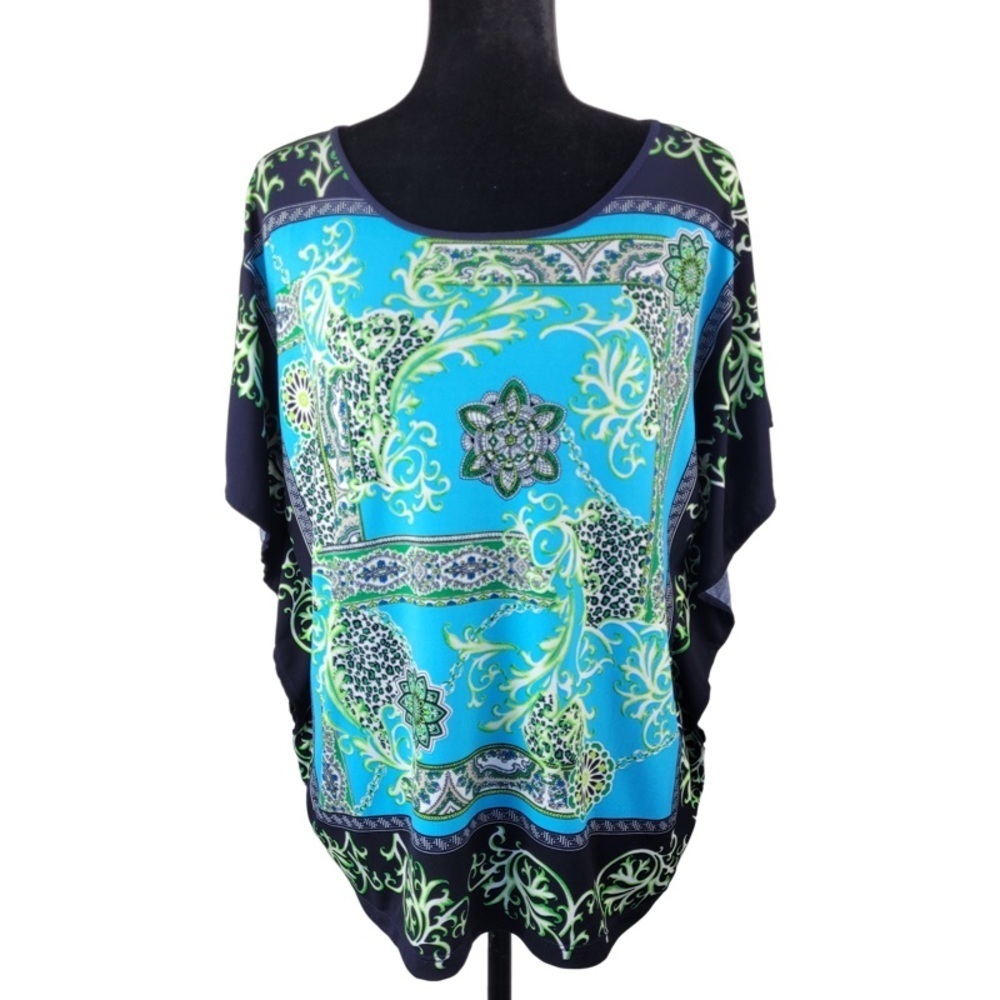 ✅ Chico’s Scarf Heat Flutter Sleeve Tee size 2